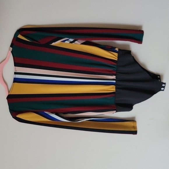 𝅺bershka Wrap Striped Bodysuit US S - Picture 2 of 6
